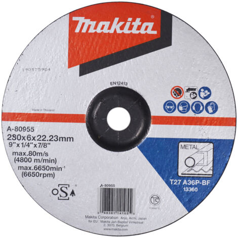 Schleifscheibe Makita A36P grau 230 mm dicke 6 mm