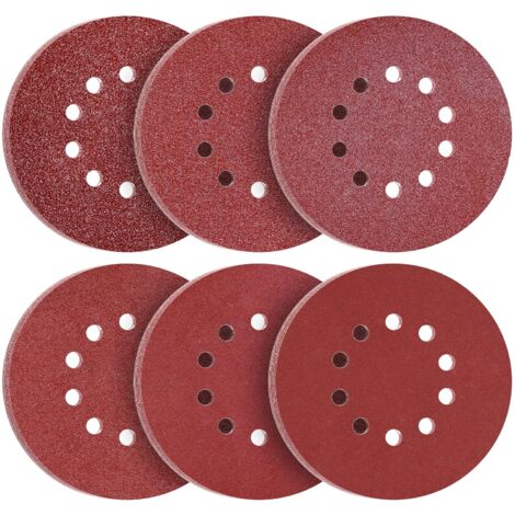 Schleifscheiben 225 mm, 60 Stück, Körnung P40, P60, P80, P120, P240, P320, 10 Löcher, Schleifscheiben, 225 mm, rundes Schleifpapier für Trockenbauschleifer, Giraffenschleifer