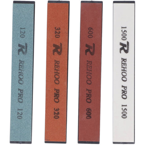 Schleifstein mit festem Winkel – Set mit 4 Steinen (Körnung 120, 320, 600, 1500) für Messer – Professioneller Messerschärfer