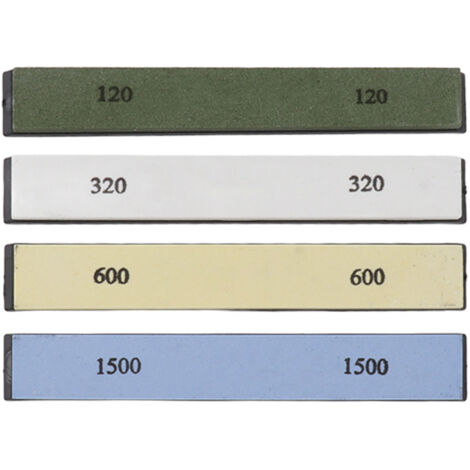 Schleifstein-Set, 4 Seitenkörnungen 120, 320, 600, 1500 für Küchen- und Angelmesser