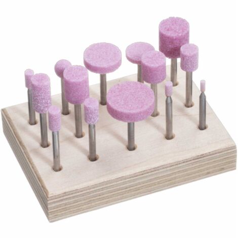 Schleifstift-Set für Stahl/Stahlguss 14-teilig Schaft 3 mm Edelkorund LUKAS