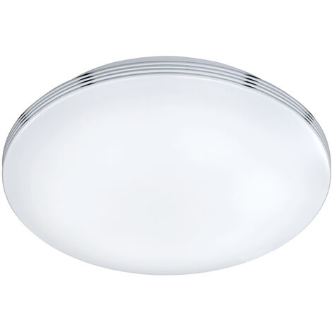 Schlichte LED Badleuchte APART, Deckenleuchte Chrom, Acryl weiß, Ø 35cm