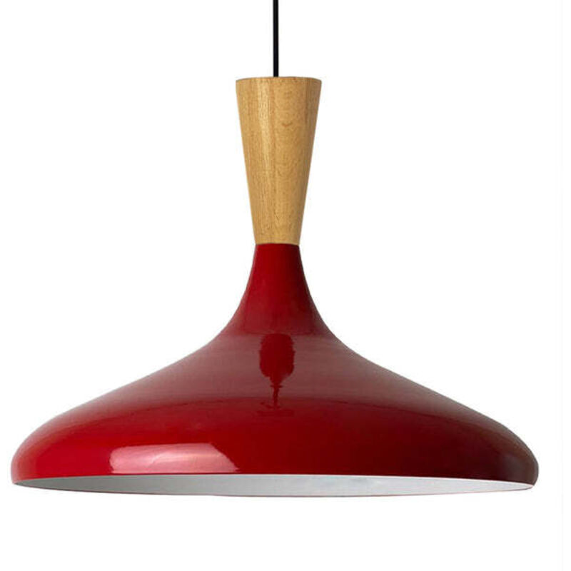 Bamyum Schlichte Rot Pendelleuchte – Vintage Kronleuchter E27 Ø35 Cm Für Wohnzimmer, Schlafzimmer Oder Esszimmer