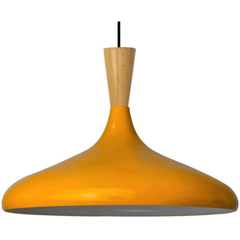 Bamyum Schlichte Gelb Pendelleuchte – Vintage Kronleuchter E27 Ø35 Cm Für Wohnzimmer, Schlafzimmer Oder Esszimmer