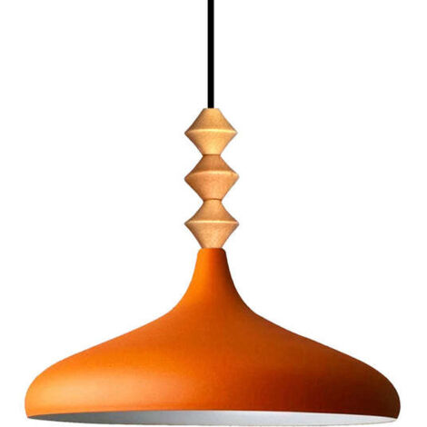 Schlichte Q-förmige Pendelleuchte Orange Titel – Vintage Kronleuchter E27 Ø35 cm für Wohnzimmer, Schlafzimmer oder Esszimmer