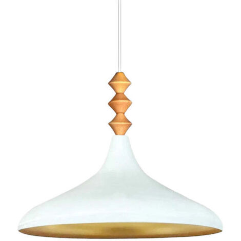 Schlichte Q-förmige Pendelleuchte Weiß Titel – Vintage Kronleuchter E27 Ø35 cm für Wohnzimmer, Schlafzimmer oder Esszimmer