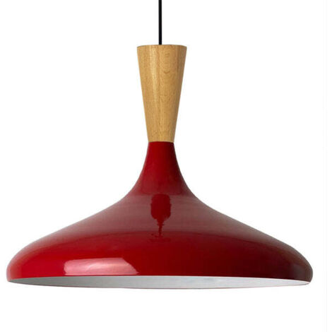 Schlichte Rot Pendelleuchte – Vintage Kronleuchter E27 Ø35 cm für Wohnzimmer, Schlafzimmer oder Esszimmer