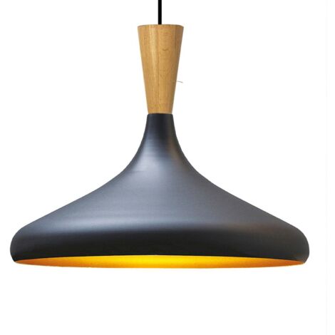 Schlichte Schwarze Pendelleuchte – Vintage Kronleuchter E27 Ø35 cm für Wohnzimmer, Schlafzimmer oder Esszimmer