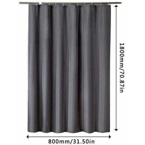 Schlichter dicker Duschvorhang 80×180 dunkelgrau Badezimmer