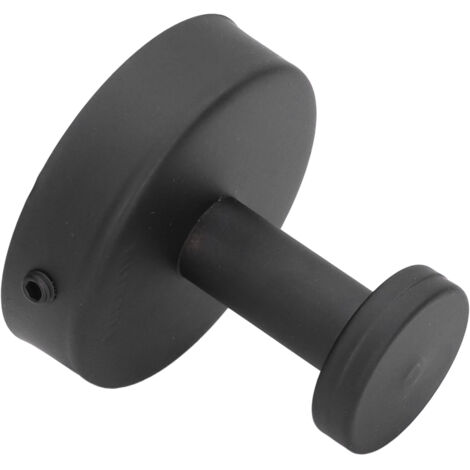 Schlichter schwarzer Wandhaken aus Edelstahl 304 für Handtücher und Kleidung, ideal für Badezimmer oder Küche.