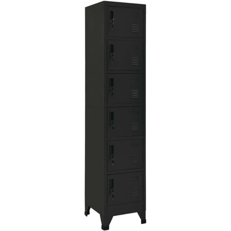 Schließfachschrank Schwarz 38x40x180 Cm Stahl Vidaxl