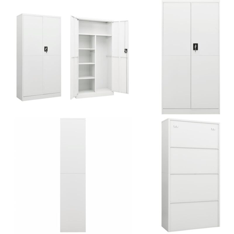 Vidaxl Schließfachschrank Weiß 90x40x180 Cm Stahl - Umkleideschrank - Umkleideschränke - Home & Living