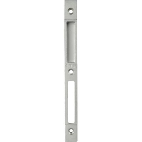 Schließblech GU-Secury z. Einfräsen, Stulp 20 mm, Falz 4 mm, verzinkt silber