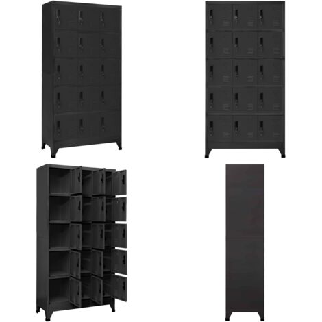 Schließfachschrank Anthrazit 90x40x180 cm Stahl - Metallschrank - Garderobenschrank - Abstellraum - Bürobedarf - Lagerung - Home & Living