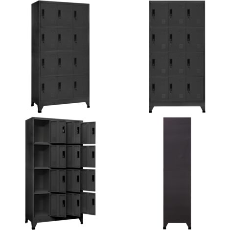 Schließfachschrank Anthrazit 90x45x180 cm Stahl - Schliessfachschrank - Metallschrank - Garderobe - Bürobedarf - Lagerraum - Home & Living