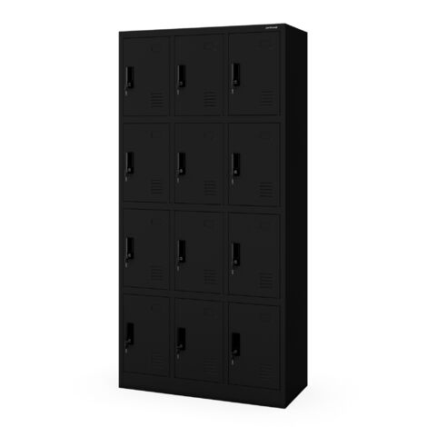 Schließfachschrank MARCIN, 900 x 1850 x 400 mm, schwarz