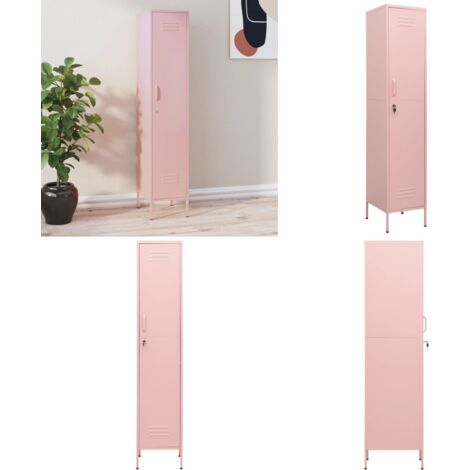 Schließfachschrank Rosa 35x46x180 cm Stahl - Schliessfachschrank - Rosa Schrank - Metallschrank - Garderobe - Aufbewahrungsraum - Home & Living