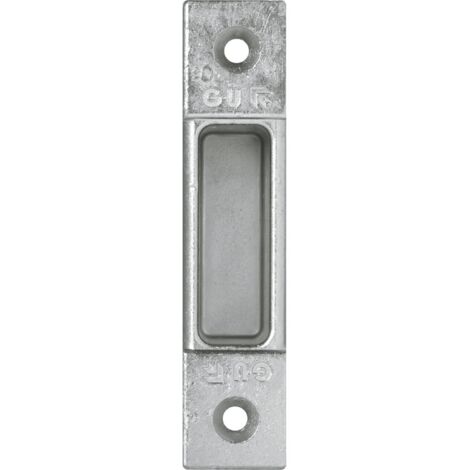 Schließplatte f. Secury f. Massiv- Automatic-Riegel, Stulp 20 mm,verzinkt silber