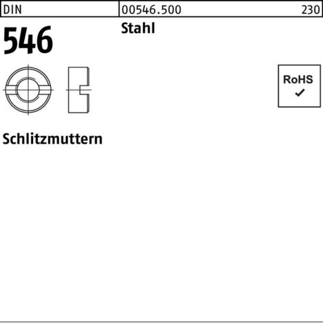 Schlitzmutter DIN 546 M 4 Stahl