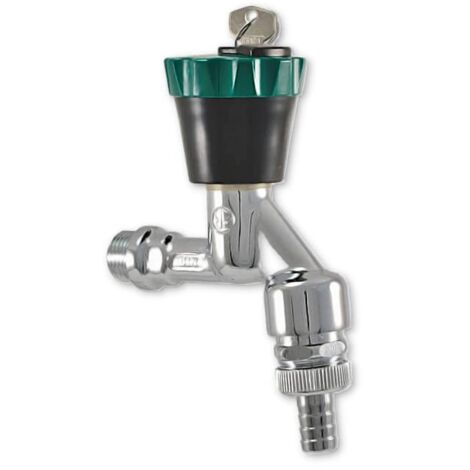 Schlösser Auslaufventil Wasser-Safe 1/2" Abschliessbar mit Belüfter und Schlauchverschraubung chrom