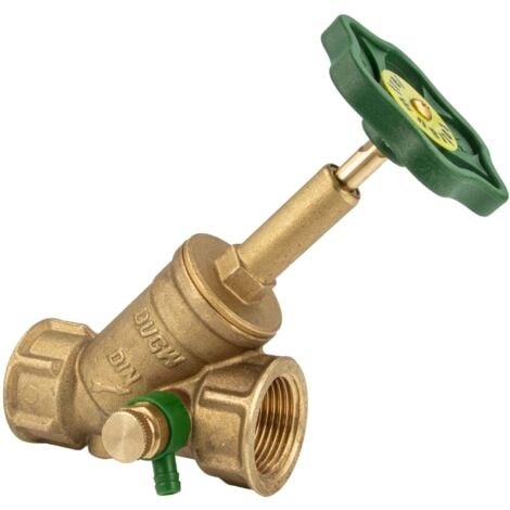 BANYO Schrägsitzventil 1" DN25 Innengewinde mit Entleerung Freistromventil, st. Spindel DVGW