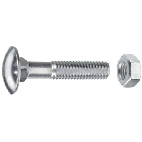 Schlossschrauben M6 x 50 mm, 50 Stück, Edelstahl A2 Schlossschrauben