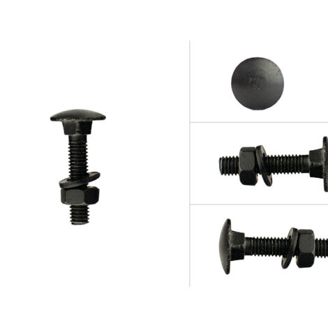 Schlossschrauben Verzinkt Schwarz M6 x 30 mm - 25 Stück