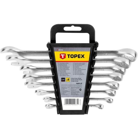 Schlüssel topex 35d756 Chrom-Vanadium Stahl 8 Stück 6-19 mm