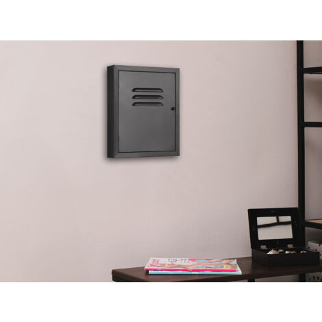 Schlüsselkasten ALICE Metall in Schwarz, Höhe 28cm