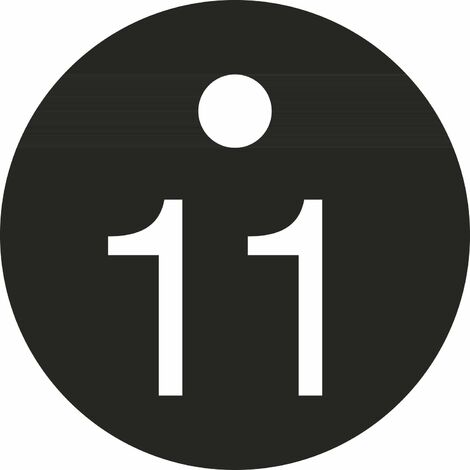 Schlüsselnummer - ø 25, Nummer 11, Aluminium schwarz eloxiert