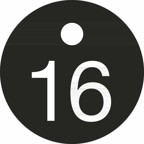 Schlüsselnummer - ø 25, Nummer 16, Aluminium schwarz eloxiert