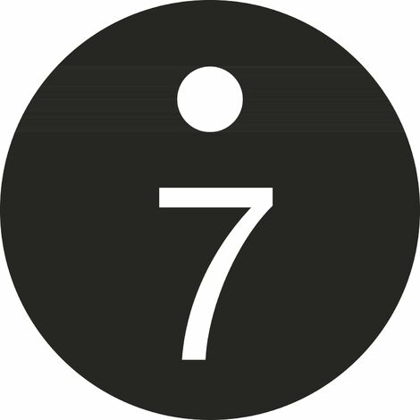 Schlüsselnummer - ø 25, Nummer 7, Aluminium schwarz eloxiert