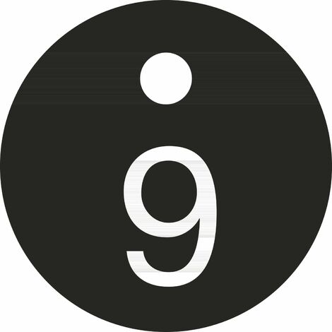 Schlüsselnummer - ø 25, Nummer 9, Aluminium schwarz eloxiert