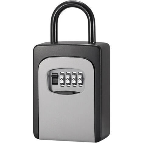 Schlüsselsafe mit Staubschutzhaube, kein 4-stelliger Zahlencode erforderlich, Grau