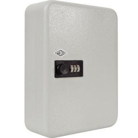 Schlüsselschrank ® 18,6 x 25 x 9,4 cm (B x H x T) inkl. Nummernstreifen Stahlblech pulverbeschichtet lichtgrau
