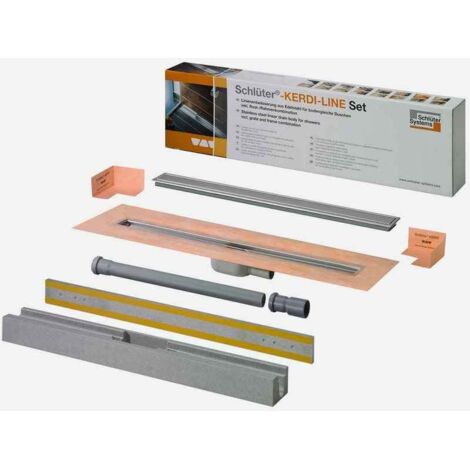 Schluter – Caniveau de douche 80 cm – Acier inoxydable V4A – Sortie horizontale DN 40/50 – Débit 0,5 l/s – Installation simplifiée