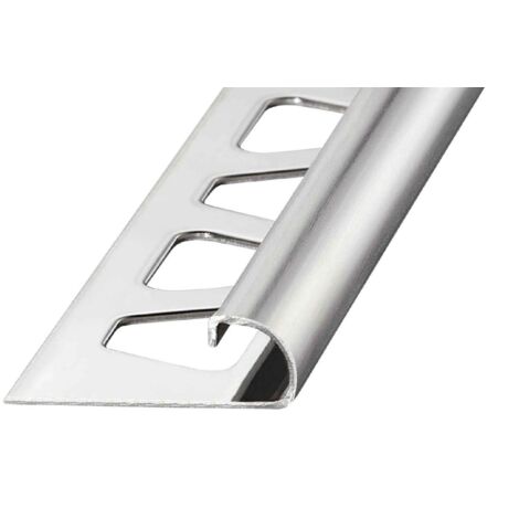 Schluter – Profilé de finition quart de rond en acier inoxydable V4A – Longueur 2,5 m – Hauteur 12,5 mm – Résistant aux contraintes mécaniques