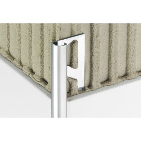 Schluter – Profilé quart de rond en acier inoxydable V2A et V4A – Hauteur 8 mm – Longueur 2,5 m – Finition élégante pour revêtement mural