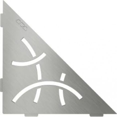Schluter – Tablette d'angle en acier inoxydable brossé 210x210mm – Design triangulaire pour douche et cuisine – Fixation facile avec silicone