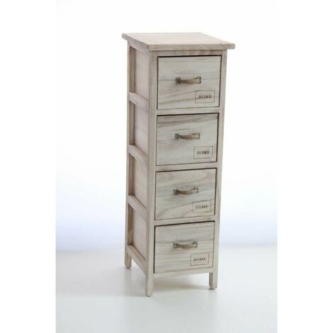 Schmale schäbige Holzkommode 4 Schubladen cm 26 x 32 x 80 h