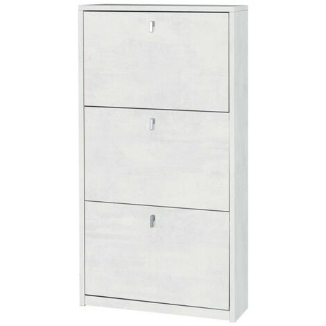 Schmaler Schuhschrank 3 Türen, Platz für 7 Paar Schuhe, modernes Design Kopen - Weiß