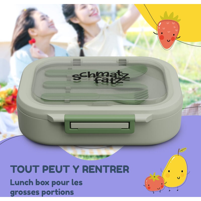 Schmatzfatz Bento Lunch Box Adulte Boite Repas Compartiment Adulte et Enfant Lunchbox Multi-compartiments Sans bpa Boîtes Bento Etanche Résistante