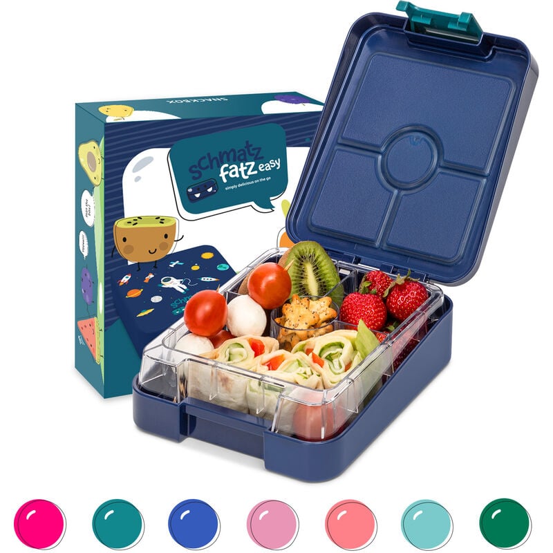 Klarstein - Schmatzfatz Lunch Box Enfant, Boite Repas Compartiment, Boite à Lunch Bento Colorée, Boite a Gouter Enfant Sans bpa, Boite Dejeuners