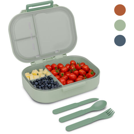 Schmatzfatz Lunchbox, Unterteilte Brotdose für Erwachsene & Kinder, Lunchbox mit Fächern, Bento-Box für Schule & Kita, BPA-Freie Schuldose Auslaufsicher & Spülmaschinenfest, Jausenbox Unterteilt