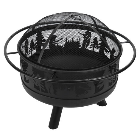 Schmiedeeisen-Feuerstelle, Tier-Muster Holz brennenden Kamin für Outdoor Patio Hof Garten