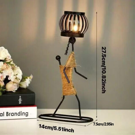 Schmiedeeisen Kerzenhalter für Tischdekoration, rustikaler Teelichthalter / Stumpenkerzenhalter (ohne Kerzen), dekorativer Kerzenständer für Zuhause, Bar, Restaurant & Hotel Tischschmuck