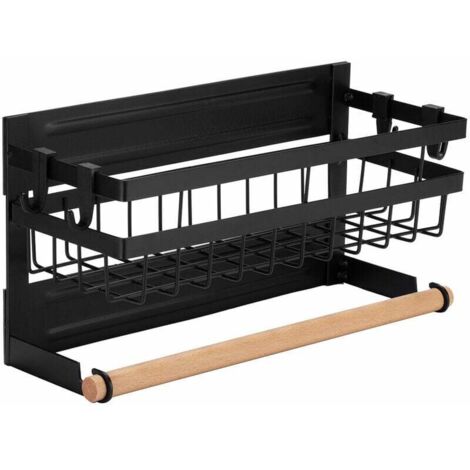 Schmiedeeisen, weicher magnetischer Kühlschrank-Aufbewahrungskorb, Küchenkühlschrank, seitlich hängendes Gewürzregal
