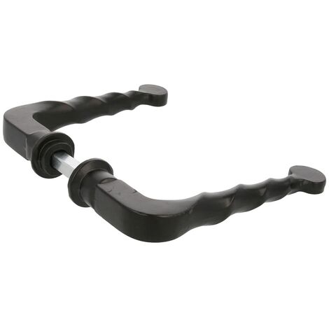 Schmiedeeisernes Design Griffpaar Schwarz matt Türdrücker 8mm Vierkant Torbeschlag