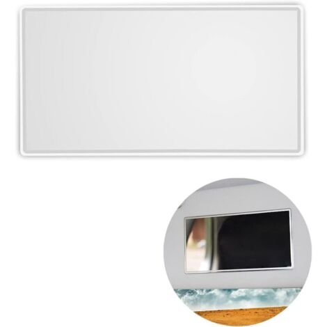 Schminkspiegel fürs Auto, Kosmetikspiegel fürs Auto, Sonnenblenden-Schminkspiegel, Sonnenblendenspiegel aus Edelstahl, für Sonnenblende, Schlafzimmer, Badezimmer (110 x 65 mm)