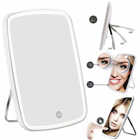 Schminkspiegel Kosmetikspiegel Make-up LED + 7 Fach Vergrößerungsspiegel Lupe Rasierspiegel Spiegel Badezimmer Tischspiegel